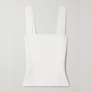 La Ligne NWT Stretch-Knit Square Henriette Tank White Ivory CBK Large